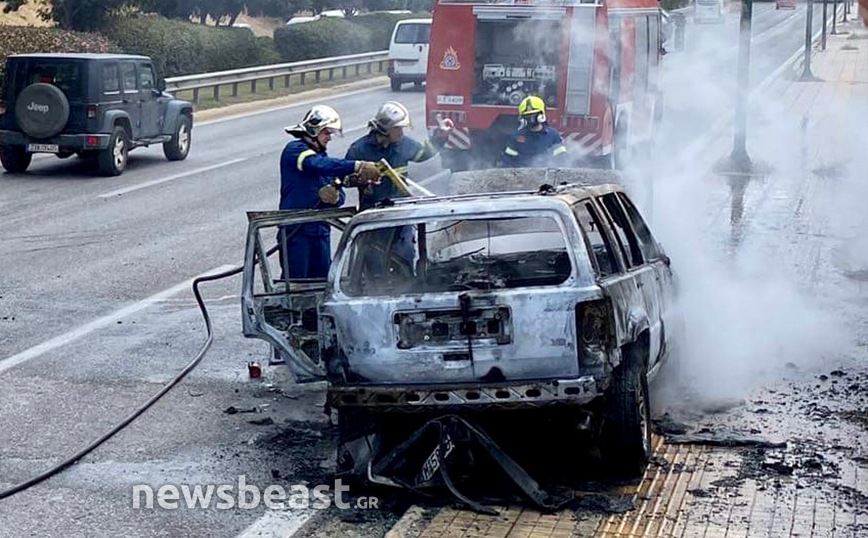 Φωτιά σε αυτοκίνητο στη Βουλιαγμένη – Καταστράφηκε ολοσχερώς