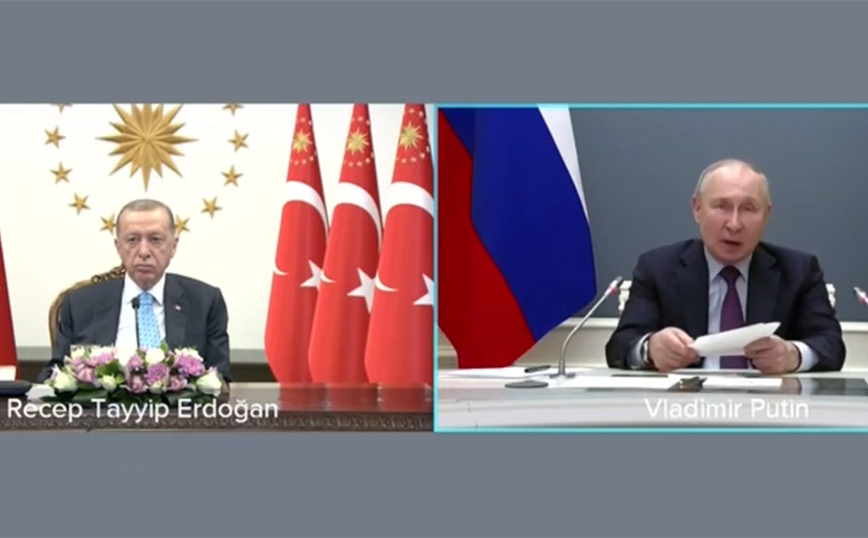 Ο Πούτιν χαιρετίζει τους αναπτυσσόμενους δεσμούς Μόσχας-Άγκυρας σε διαδικτυακή επικοινωνία με τον Ερντογάν