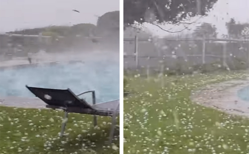 Χαλάζι σαν&#8230; μπαλάκι του γκολφ