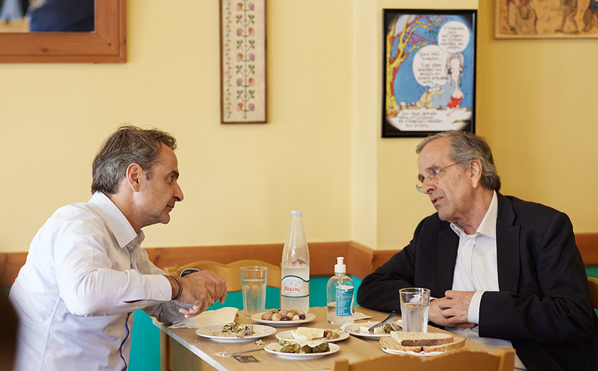 Σε μεζεδοπωλείο στην Καλαμάτα έφαγαν Μητσοτάκης και Σαμαράς &#8211; Το «μήνυμα» ενόψει εκλογών