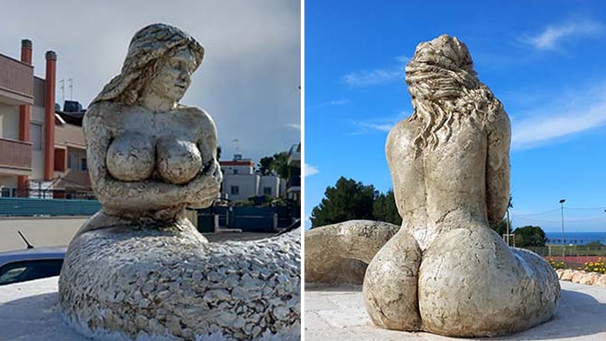 Ιταλία: Αντιδράσεις για «προκλητικό» άγαλμα γοργόνας – «Το στήθος και οι γλουτοί είναι υπερβολικά»