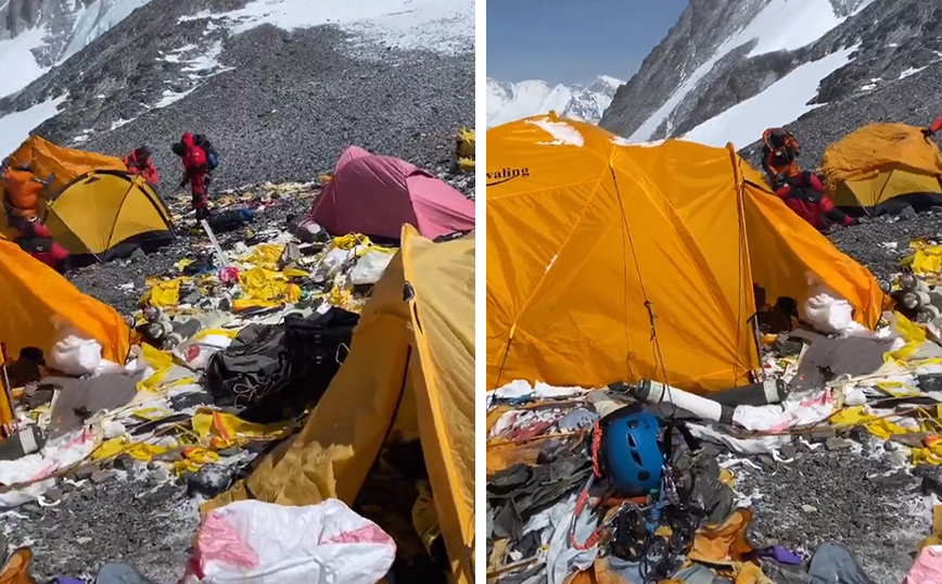 Απίστευτες εικόνες από το Έβερεστ: Μετατρέπεται σε σκουπιδότοπο λόγω των αποβλήτων που αφήνουν οι ορειβάτες