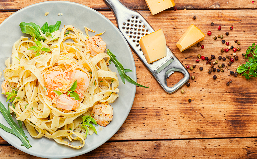 Μακαρόνια με γαρίδες