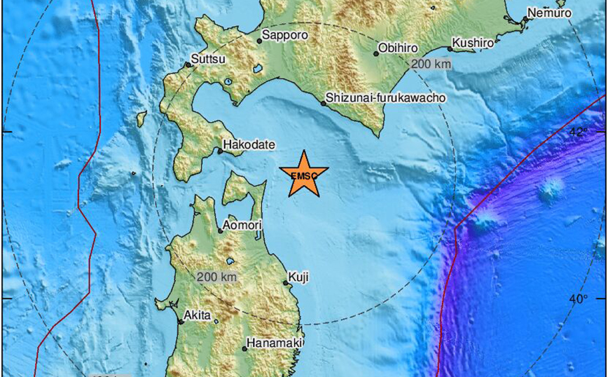 Δυνατός σεισμός τώρα στην Ιαπωνία