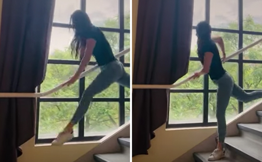 Κατεβαίνοντας απλά και χαλαρά την σκάλα του σπιτιού