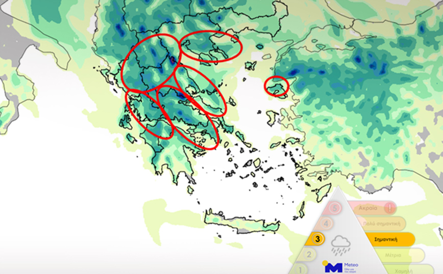 Καιρός: Τρεις ημέρες με καταιγίδες και στην Αττική &#8211; Ο χάρτης με τις περιοχές που πλήττει η κακοκαιρία
