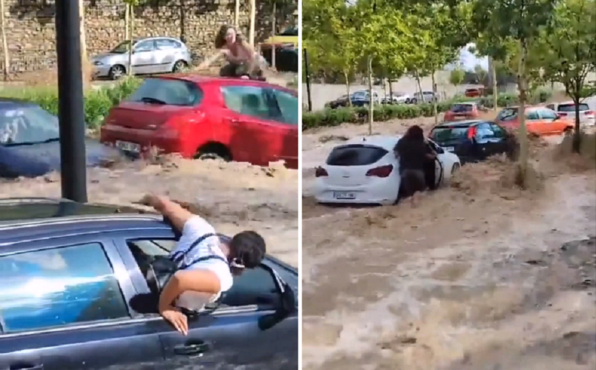 Βίντεο από τις σοκαριστικές πλημμύρες στη Σαραγόσα &#8211; Ορμητικά νερά παρασέρνουν οχήματα και ανθρώπους