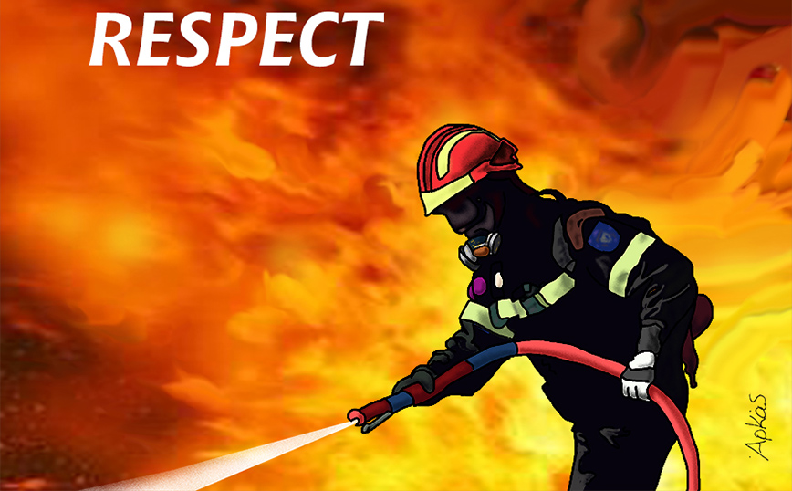 Τα συγκλονιστικά σκίτσα του Αρκά για τις φωτιές – Το respect στους πυροσβέστες και το ελάφι που τρέχει να σωθεί