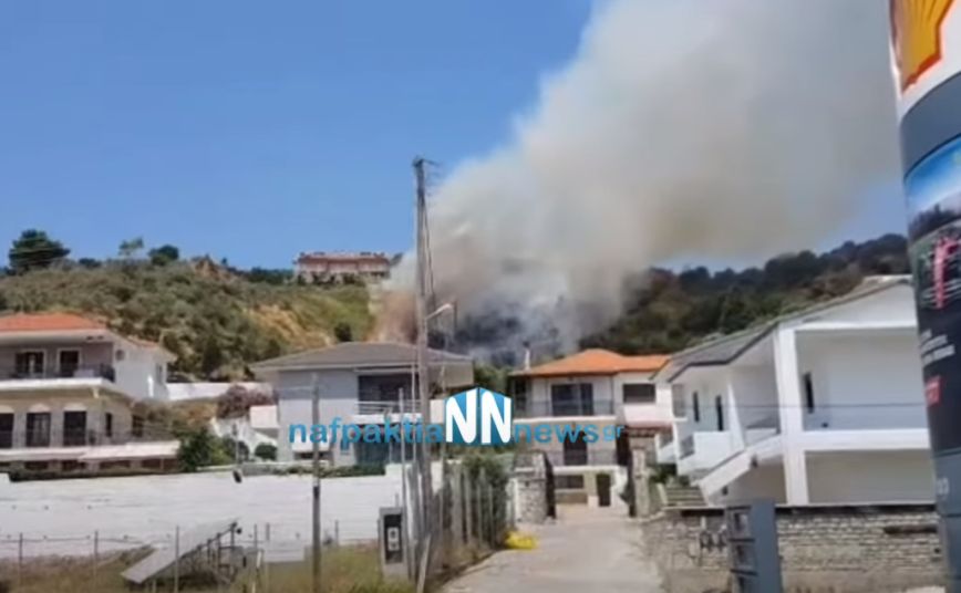 Φωτιά τώρα στον Πλατανίτη Ναυπακτίας – Απειλούνται σπίτια
