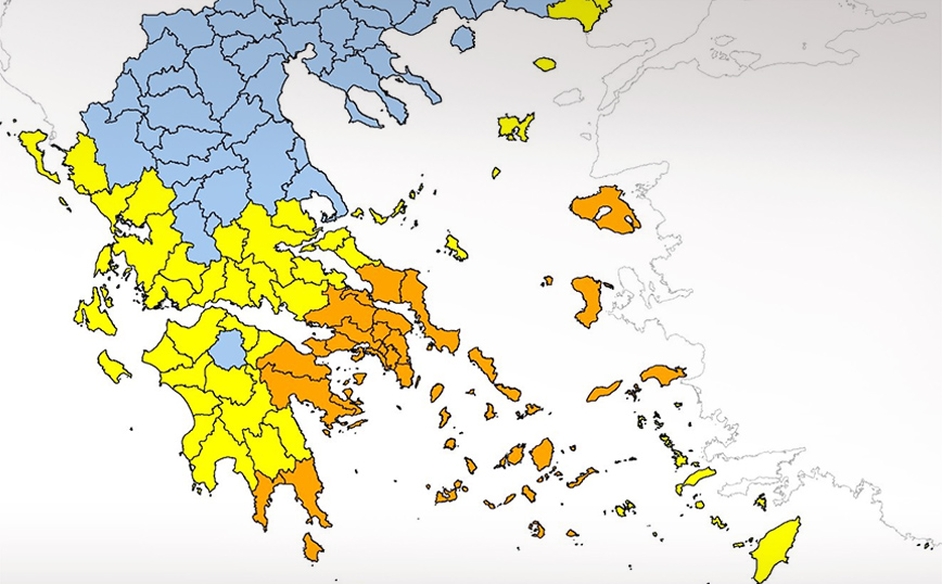 Πολύ υψηλός ο κίνδυνος πυρκαγιάς για 6 περιφέρειες της Ελλάδας αύριο, Τρίτη