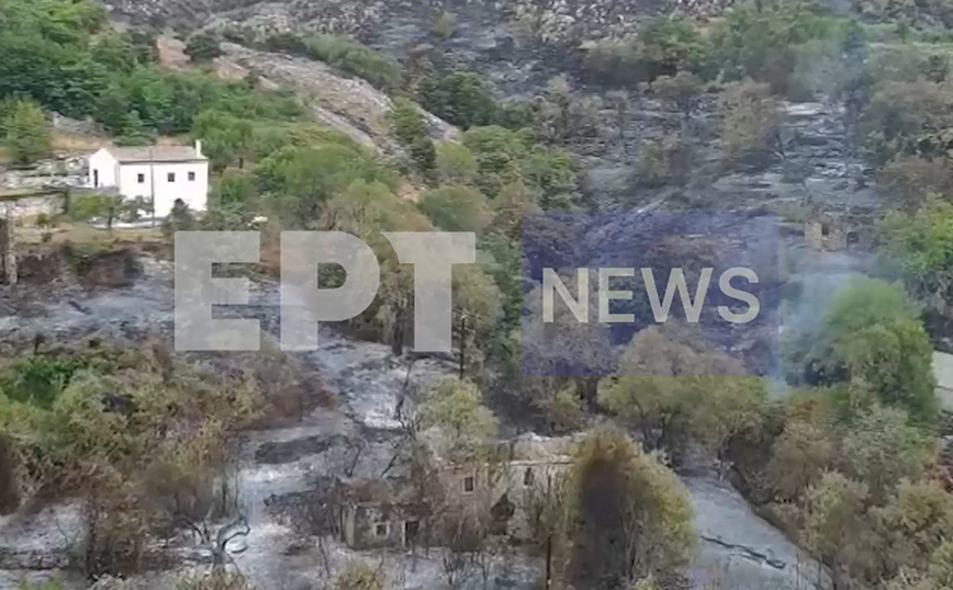 Συγκλονιστικές εικόνες από τις Λούτσες Κέρκυρας – Τι κατέγραψαν τα drones από την καταστροφική φωτιά