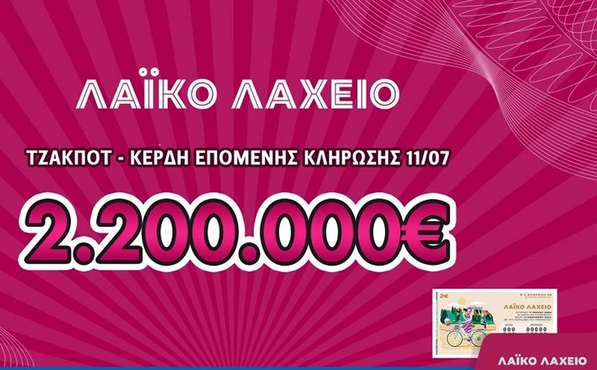 Λαϊκό Λαχείο: Μοιράζει μέχρι και 2.200.000 ευρώ στις 11 Ιουλίου