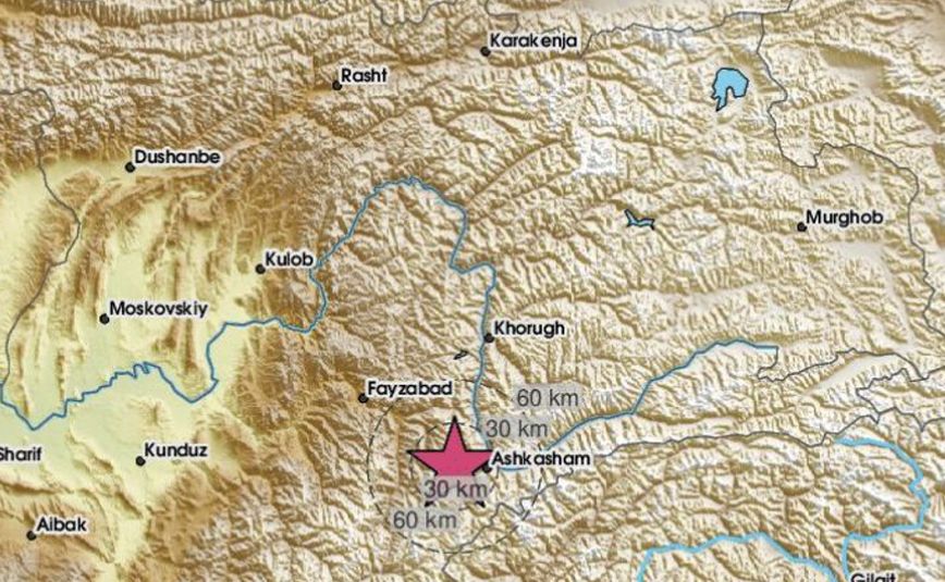 Σεισμός 5,1 Ρίχτερ στα σύνορα Αφγανιστάν – Τατζικιστάν
