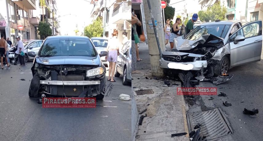 Τρομακτικό τροχαίο στη Νίκαια – Σφοδρή σύγκρουση δύο ΙΧ