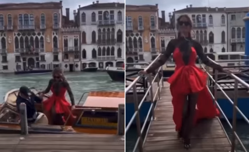 Εντυπωσιακή άφιξη της Ρίτα Όρα στο Φεστιβάλ της Βενετίας που ήταν άδειο από αστέρες του Χόλιγουντ