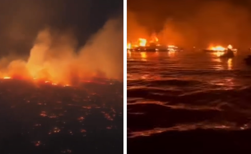 Εφιαλτικές εικόνες από τη φωτιά στο Μάουι της Χαβάης &#8211; Βουτάνε στη θάλασσα για να ξεφύγουν από τις φλόγες