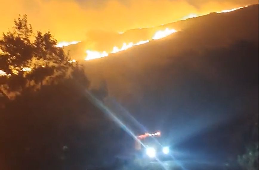 Φωτιά στην Άνδρο: Ολονύχτια μάχη για να μην μπουν οι φλόγες σε οικισμό για εθελοντές και πυροσβέστες