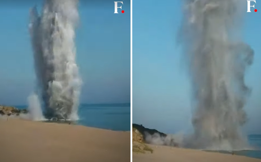 Eλεγχόμενη έκρηξη οβίδων πυροβολικού σε παραλία της Κωνσταντινούπολης – Εντυπωσιακό βίντεο