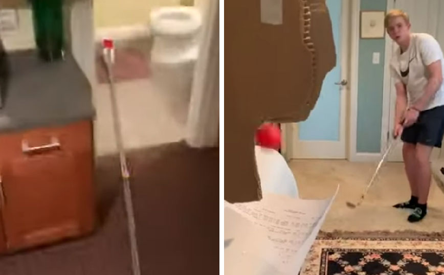 Όταν έχεις πολύ ελεύθερο χρόνο και στήνεις αυτοσχέδια πίστα&#8230; για ένα μπαλάκι του γκολφ