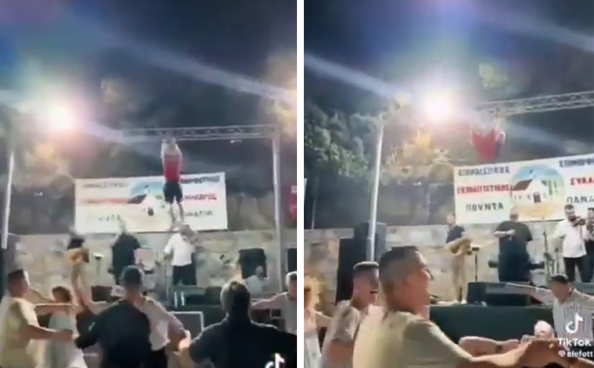 Άνδρας σε πανηγύρι στην Εύβοια την είδε… Spider – Man: Έκανε μονόζυγο στη σκηνή μπροστά στην ορχήστρα