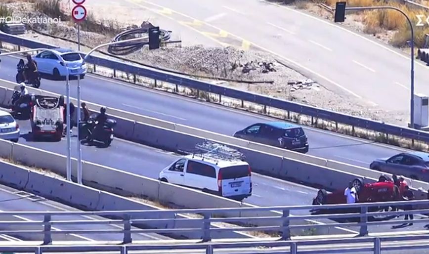 Δύο τροχαία σε λίγη ώρα στην Ποσειδώνος &#8211; Αναποδογύρισαν αυτοκίνητα, σε σοβαρή κατάσταση πεζή που παρασύρθηκε