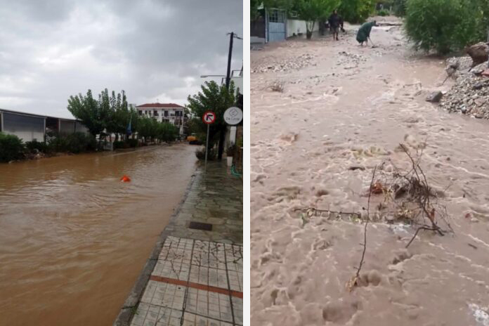 Κακοκαιρία Elias: Οι δρόμοι μετατράπηκαν σε ποτάμια – Απίστευτες εικόνες από τον Βόλο