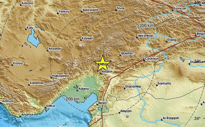 Ισχυρός σεισμός 4,5 Ρίχτερ στην Τουρκία