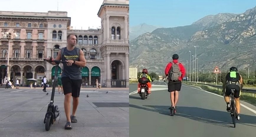 Διάσημος Έλληνας Youtuber έκανε το ταξίδι Ιταλία &#8211; Γαλλία με ηλεκτρικό πατίνι σε 57 ώρες