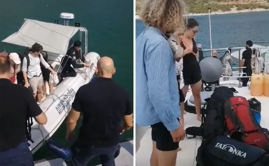 Κακοκαιρία «Daniel»: Βίντεο του Λιμενικού από εγκλωβισμό εννέα Γερμανών τουριστών από παραλία στο Πήλιο