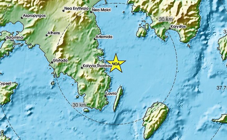 Σεισμός τώρα στη Λαυρεωτική – Έγινε αισθητός στην Αττική