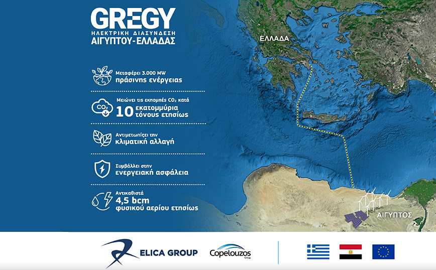 Η ηλεκτρική διασύνδεση Ελλάδας &#8211; Αιγύπτου «GREGY» προτάθηκε να ενταχθεί στη λίστα Έργων Αμοιβαίου Ενδιαφέροντος της Ευρωπαϊκής Ένωσης
