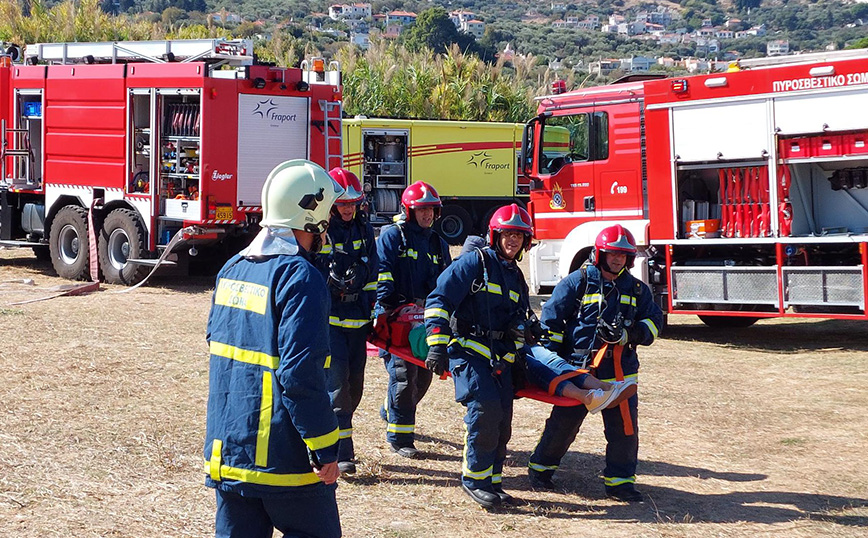 Με επιτυχία ολοκληρώθηκε η προγραμματισμένη άσκηση ευρείας κλίμακας στο  αεροδρόμιο Μυτιλήνης «Οδυσσέας Ελύτης»