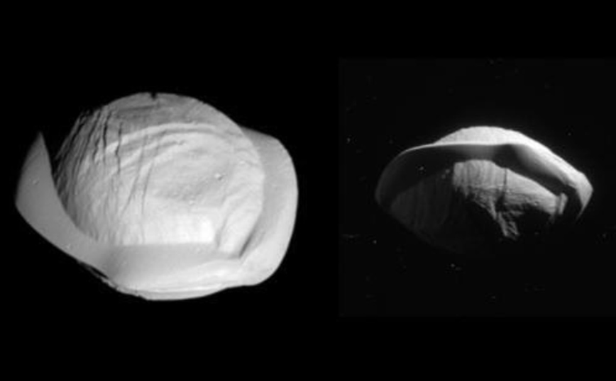 Η NASA δημοσίευσε για πρώτη φορά φωτογραφίες από φεγγάρι του Κρόνου που μοιάζει με… ραβιόλι