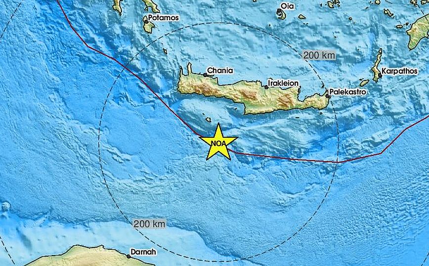 Σεισμός τώρα στη θαλάσσια περιοχή νότια της Γαύδου