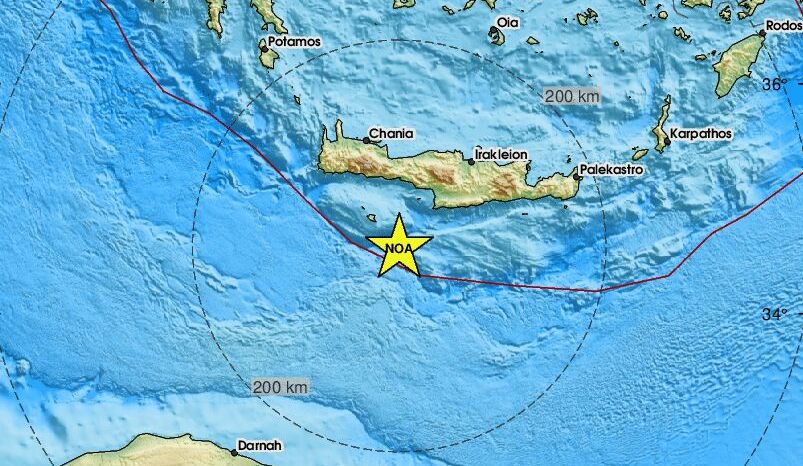 Νέος σεισμός στη θαλάσσια περιοχή νότια της Γαύδου
