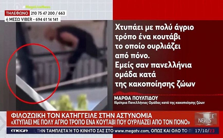 «Άρπαξα τη μυγοσκοτώστρα για να τα χωρίσω» λέει ο άνδρας που φαίνεται να χτυπάει το σκυλί του σε βίντεο