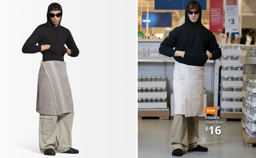 Χαμός με τη νέα φούστα-πετσέτα του οίκου Balenciaga που κοστίζει 695 ευρώ &#8211; Τα σχόλια στο Twitter και η ειρωνεία από την ΙΚΕΑ