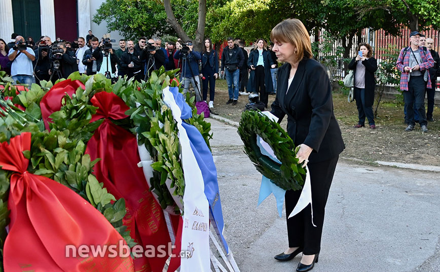 Στο Πολυτεχνείο για την 50ή επέτειο η Κατερίνα Σακελλαροπούλου