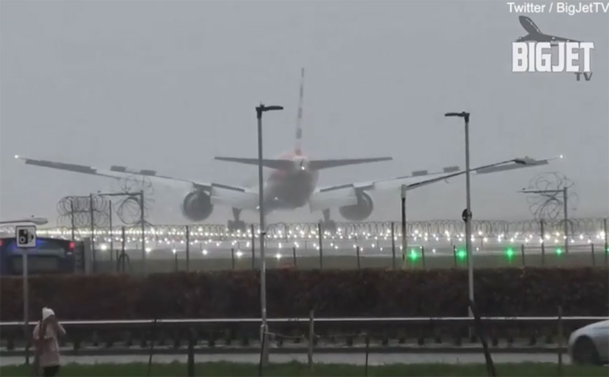 Βίντεο με την ανώμαλη προσγείωση αεροσκάφους στο αεροδρόμιο Χίθροου &#8211; Αναπηδούσε στον διάδρομο από τους ισχυρούς ανέμους
