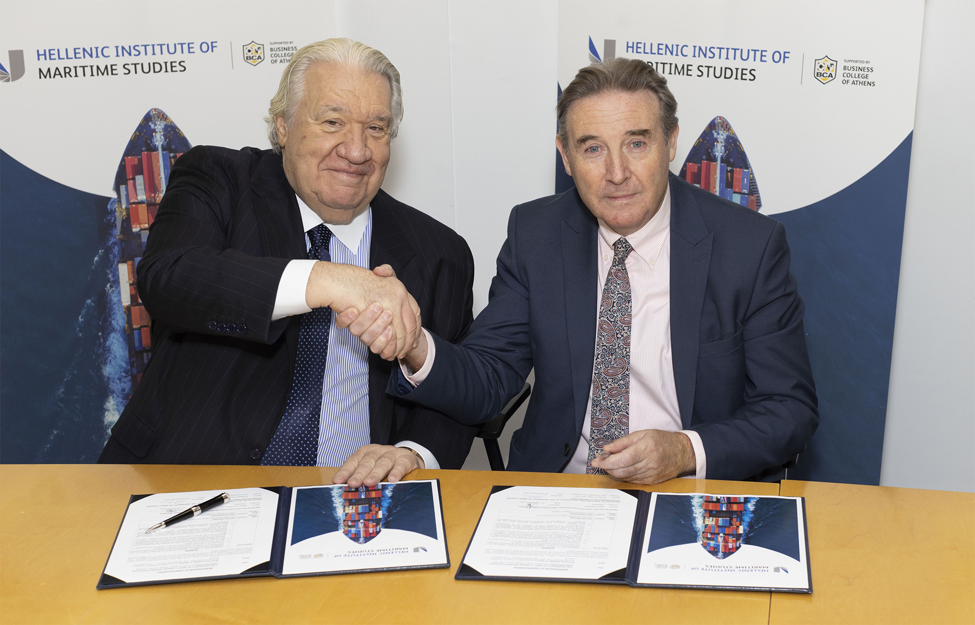 Πρόεδρος BCA, Βασίλης Δασκαλάκης, Πρόεδρος και Αντιπρύτανης, Καθηγητής Peter John CBE Πρόεδρος BCA, Βασίλης Δασκαλάκης, Πρόεδρος και Αντιπρύτανης, Καθηγητής Peter John CBE