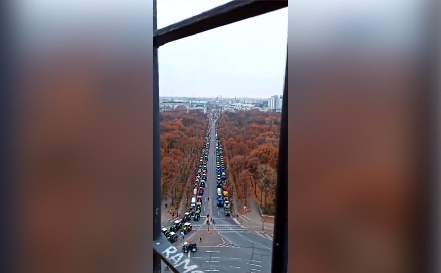 Εκατοντάδες τρακτέρ «εισέβαλαν» στο Βερολίνο και «έκλεισαν» την Πύλη του Βραδεμβούργου