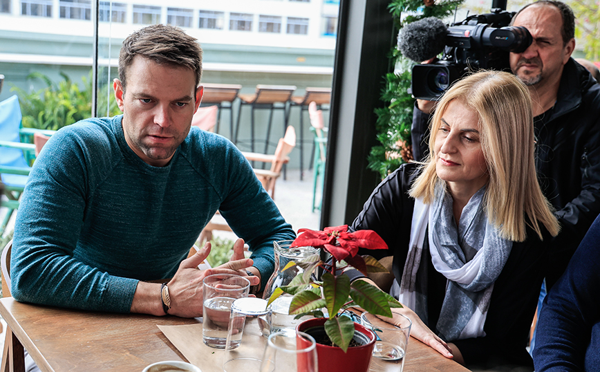 Συνάντηση του Στέφανου Κασσελάκη με δημοσιογράφους