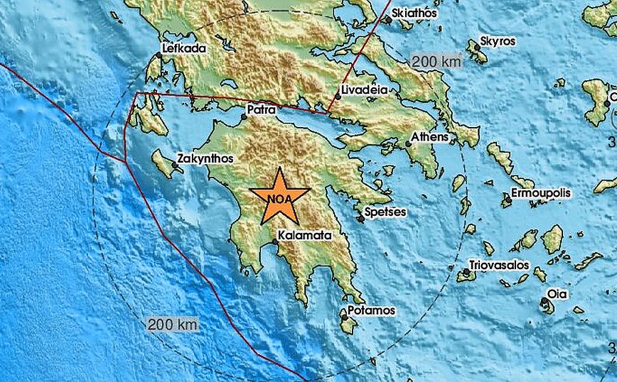 Σεισμός στην Αρκαδία – Κοντά στη Μεγαλόπολη το επίκεντρό του