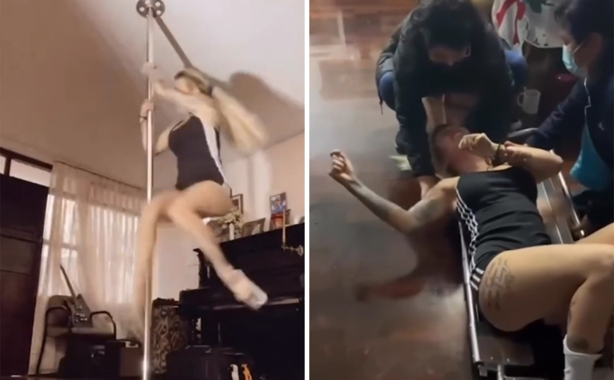 Το pole dancing για αυτή την τραγουδίστρια δεν πήγε καθόλου καλά – Την πήραν με φορείο