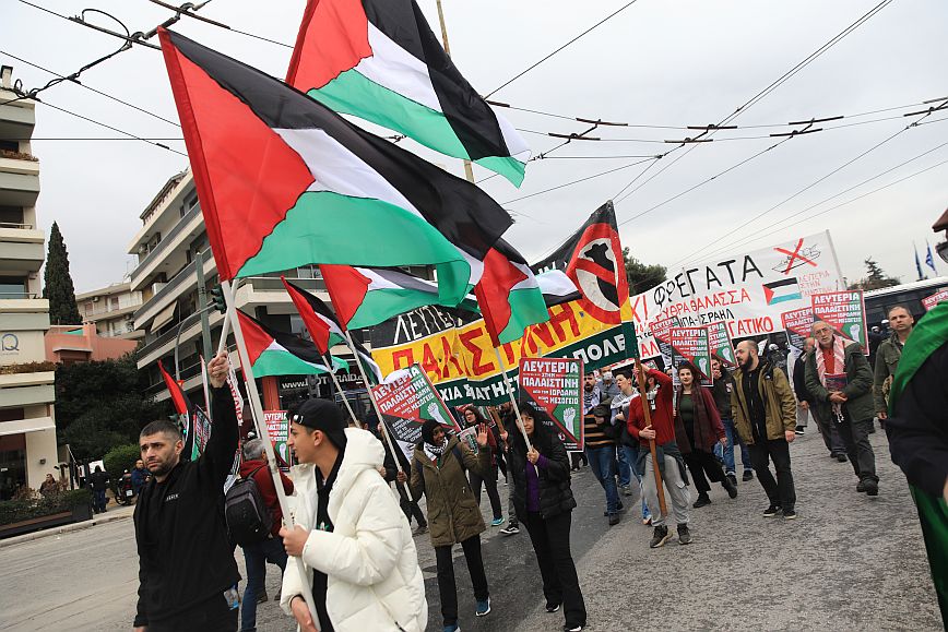 Αποκαταστάθηκε η κυκλοφορία στην Αθήνα μετά την πορεία αλληλεγγύης για την Παλαιστίνη