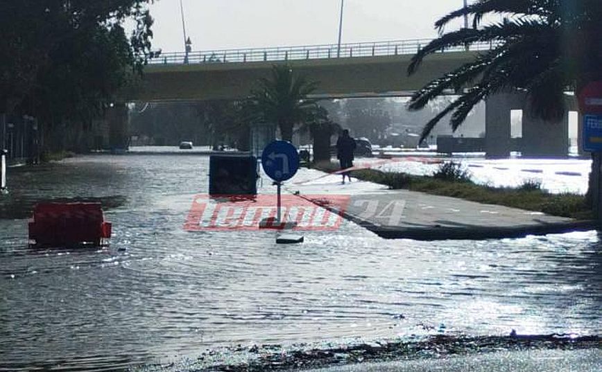 Σοβαρά τα προβλήματα από την κακοκαιρία στην Πάτρα: Απροσπέλαστη η παραλιακή σε Ρίο και Αραχωβίτικα