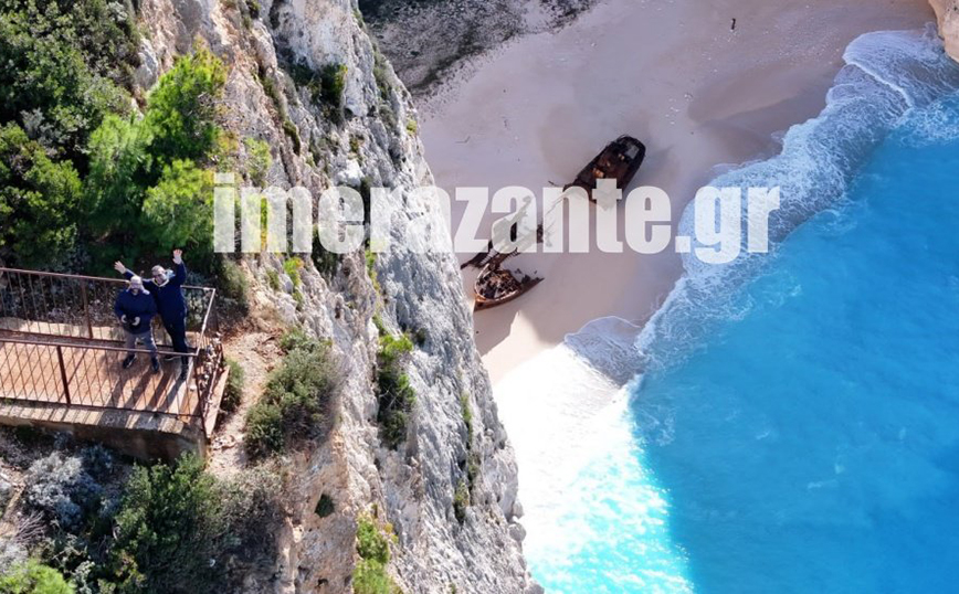 Τεράστια φθορά στο πλοίο “Παναγιώτης” στην παραλία του Ναυαγίου