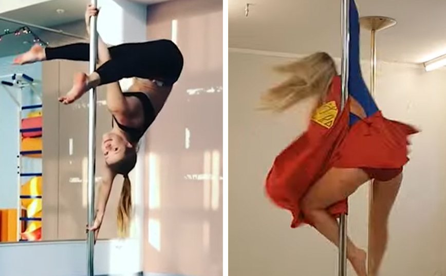 Κάνουν pole dancing και μοιάζουν να αψηφούν τους νόμους της βαρύτητας