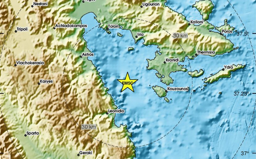 Σε αναμονή οι σεισμολόγοι μετά τον σεισμό 4,8 Ρίχτερ κοντά στο Λεωνίδιο &#8211; Δεν είναι σίγουροι αν είναι ο κύριος