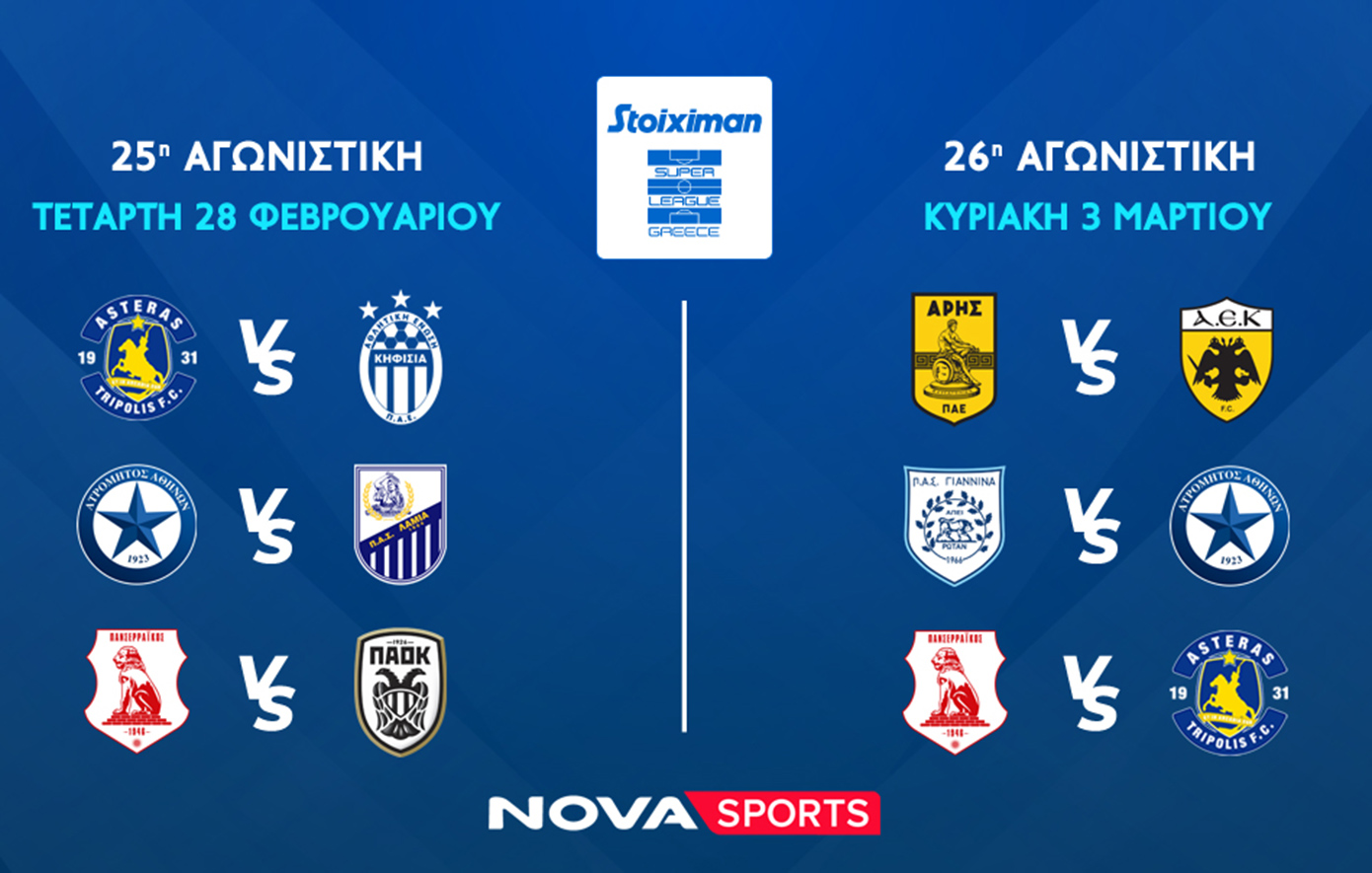 Novasports: Πανδαισία με διπλή Super League και αυλαία κανονικής σεζόν